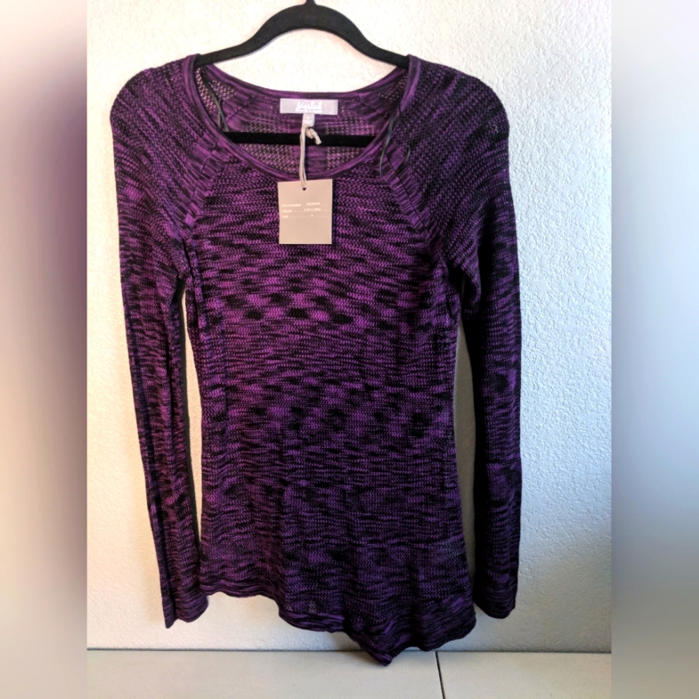Retro Black Purple Fishnet Mesh Top Blouse Costume Festival Punk Rock Emo